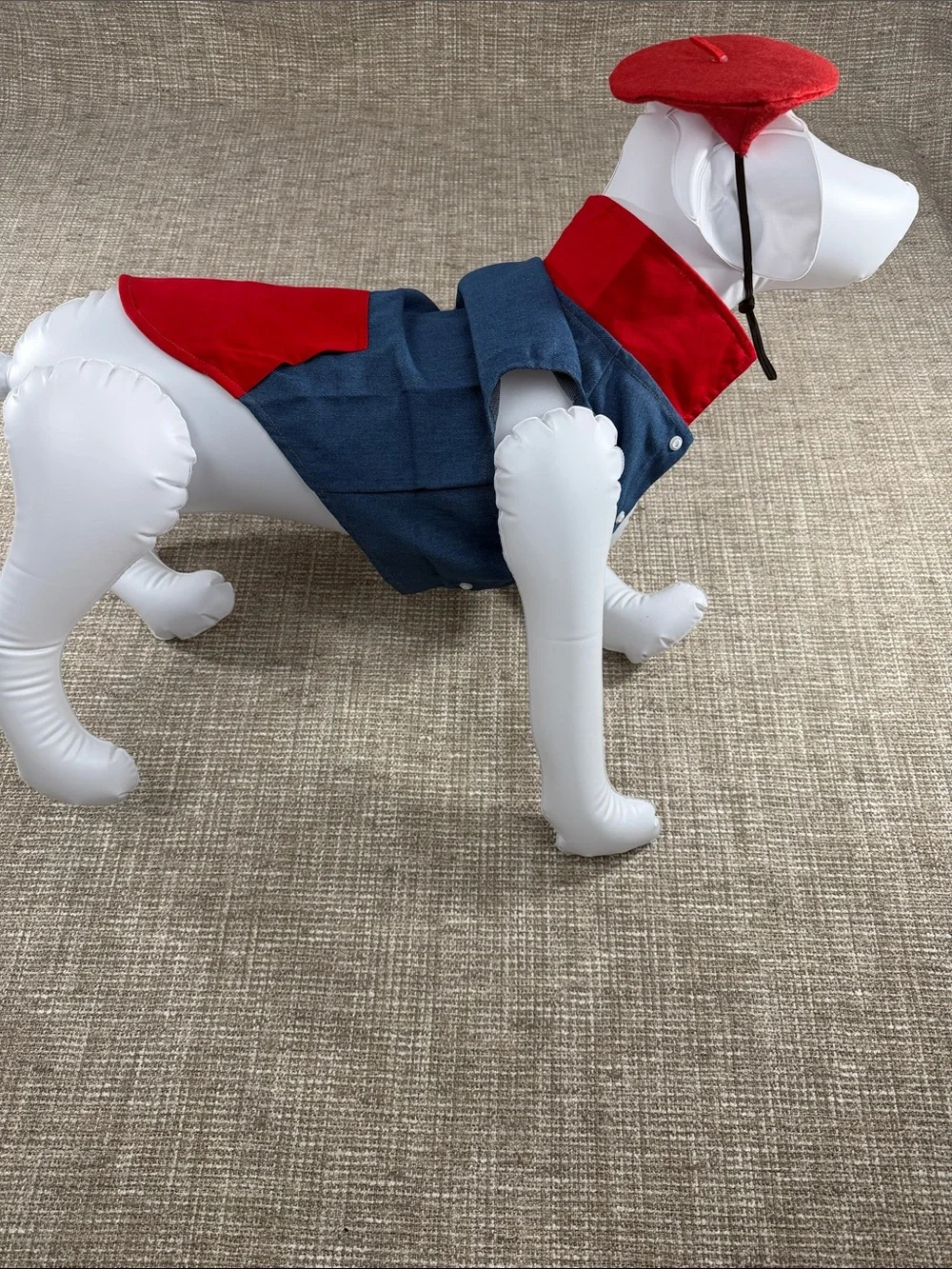 Red and Blue Dog vest with Cap